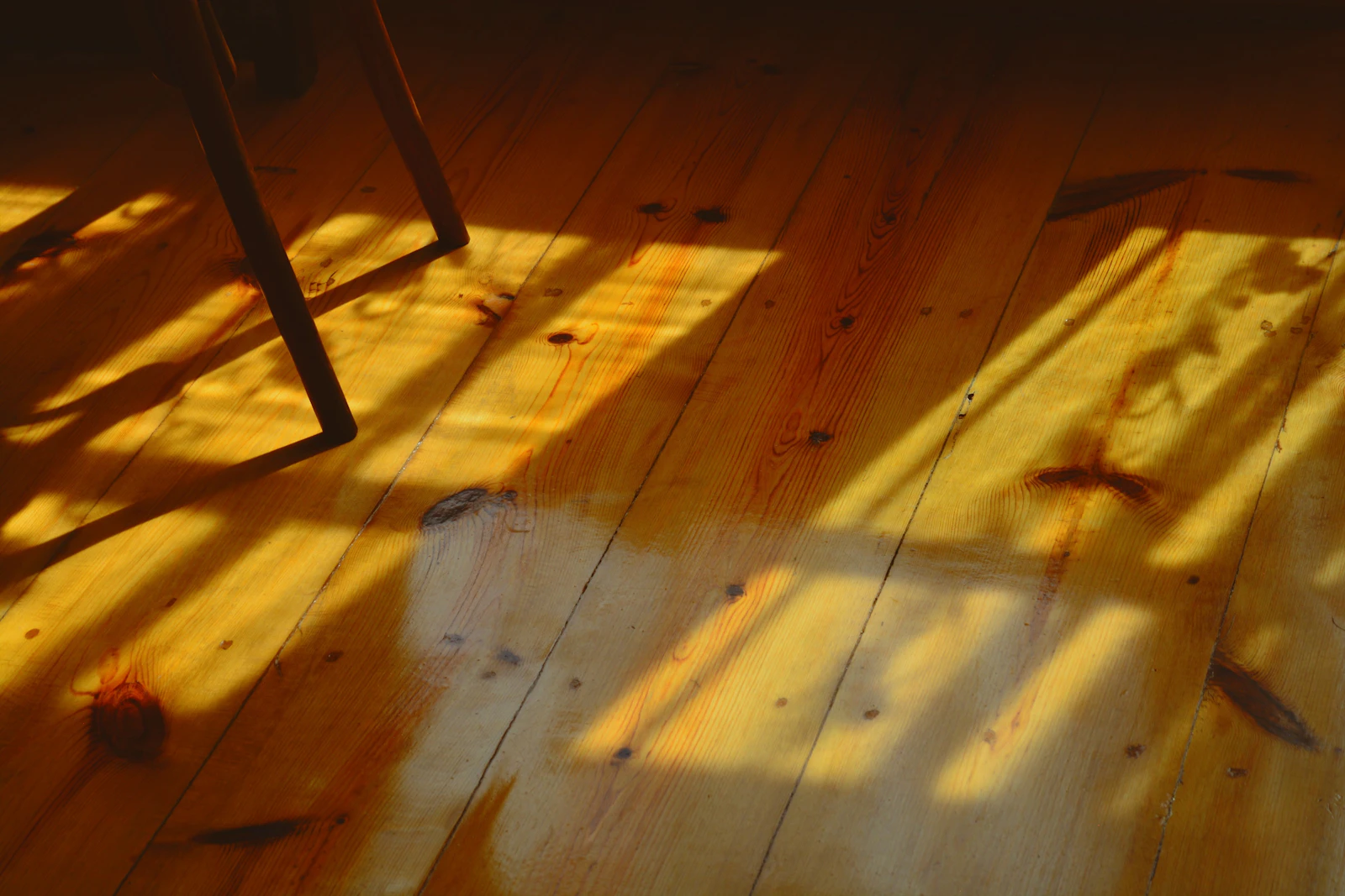 Sunlight streaming through a window onto clean hardwood flooring.